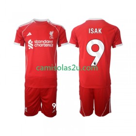 Camisolas de futebol Liverpool ISAK 9 Criança Equipamento Principal 2025/26 Manga Curta